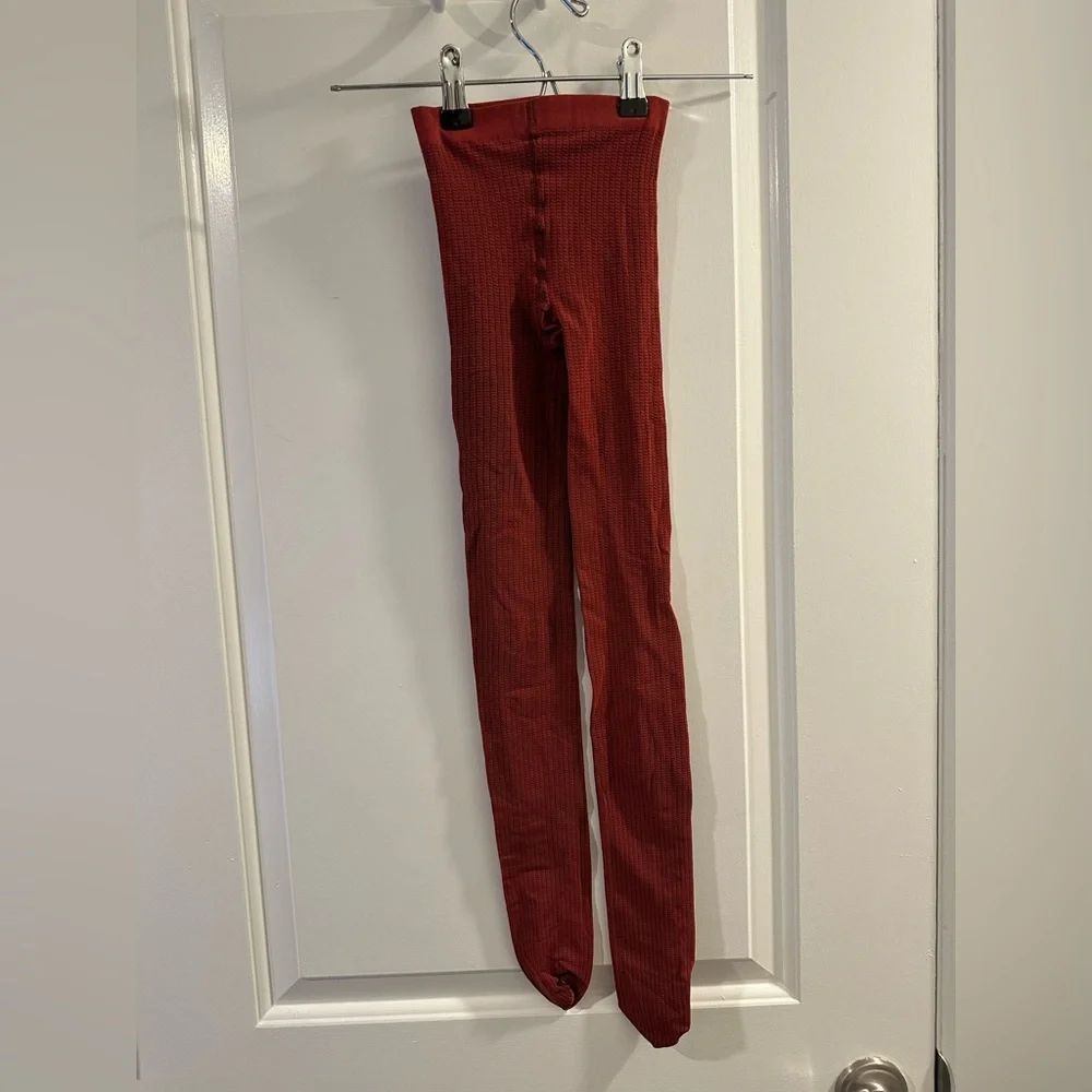 Wolford Patterned Thick Karter Fashion Tights in Red/Black